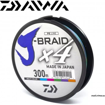 Шнур DAIWA J-Braid X4E 300м 0,13мм Multi Color Шнур DAIWA J-Braid X4E 300м 0,13мм Multi Color
